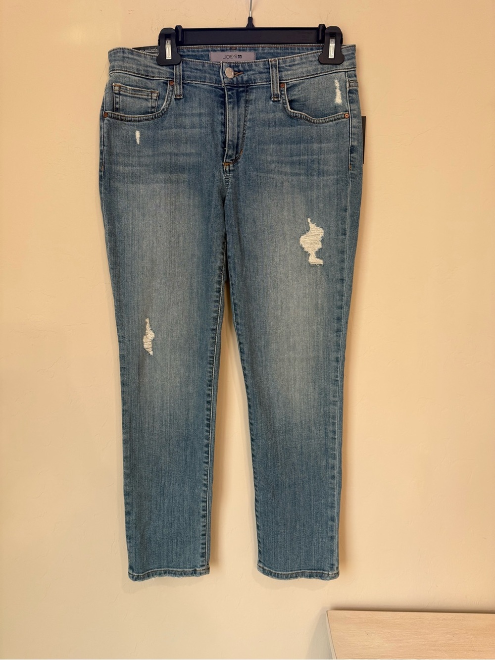 Joe's Jeans Light Blue Cropped Distressed Slim Jeans